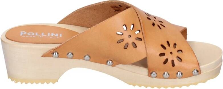 Pollini Leren Damesandalen Stijlvol Brown Dames