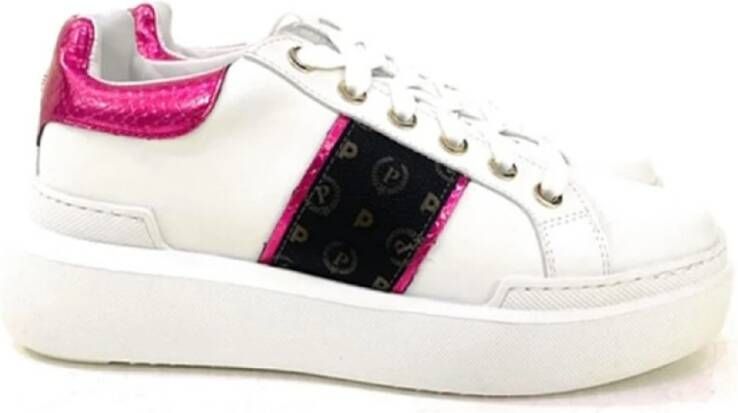 Pollini Fuchsia Heritage Print Sneakers voor Dames Roze