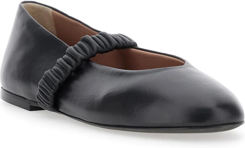 Pollini Zwarte Ballerina Nappa Platte Schoenen