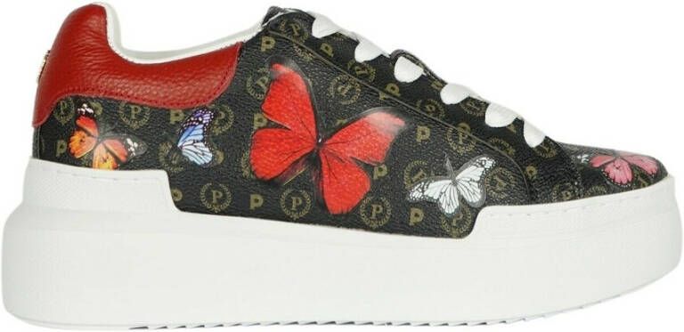 Pollini Monogram Butterfly Sneaker Black Dames
