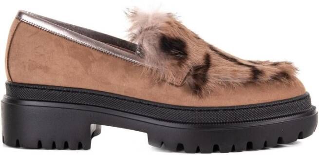 Pollini Suède Kamelen Moccasins Brown Dames