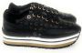 Pollini Zwarte Heritage Print Sneakers voor dames Zwart Dames - Thumbnail 1