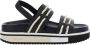 Pollini Zwarte leren sandalen met elastische band Black Dames - Thumbnail 1