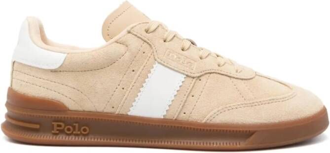 Polo Ralph Lauren Beige Leren Casual Trainers Sneakers