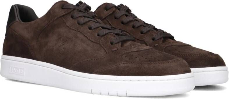 Polo Ralph Lauren Bruine Court Sneakers voor Heren Brown Heren