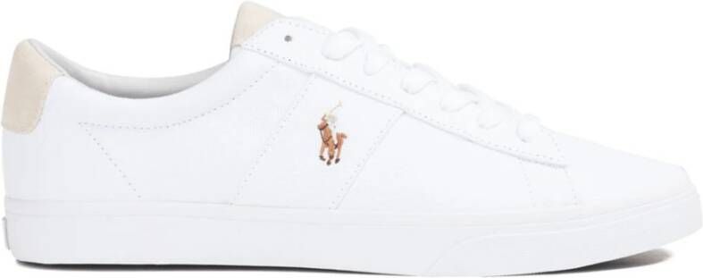 Ralph Lauren Sneakers van een mix van textiel en leer met logostitching - Foto 4