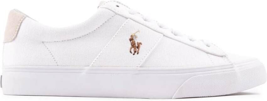 Ralph Lauren Sneakers van een mix van textiel en leer met logostitching