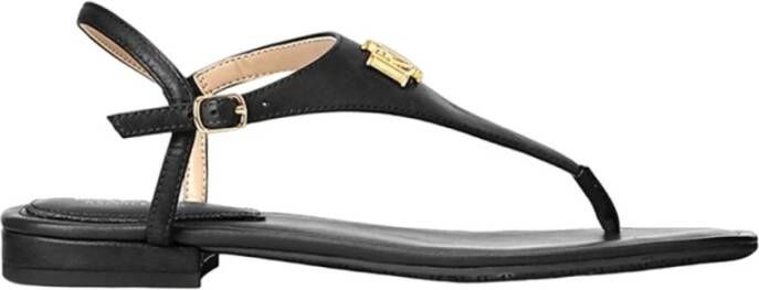 Polo Ralph Lauren Dames sandalen an zwart leer Black Dames