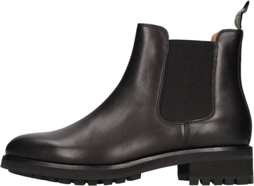 Ralph Lauren Leren enkellaarzen met rubberen zool Black Heren