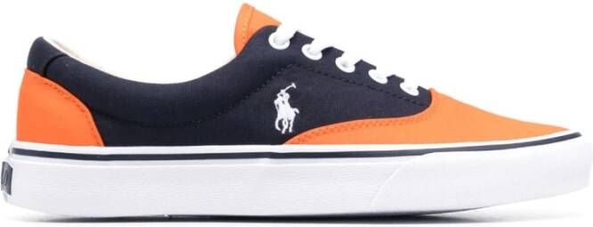 Polo Ralph Lauren Lage Top Kant Sneakers Marineblauw Oranje Multicolor Heren