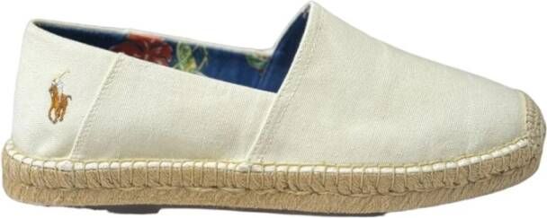 Ralph Lauren Witte Espadrilles Handgemaakt Katoenen Canvas White Heren