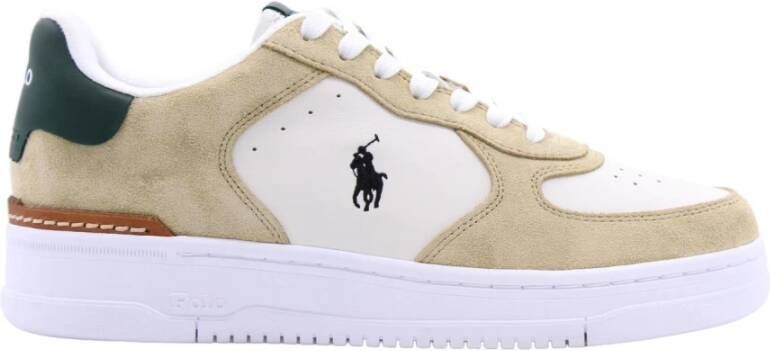 Ralph Lauren Master Court sneaker van suède met leren details