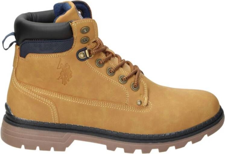 U.s. Polo Assn. Beige Hoge Veterschoen met Contrastdetails Beige Heren