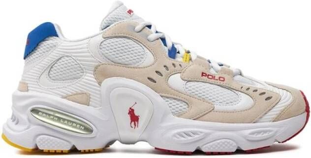 Polo Ralph Lauren Beige Moderne Sneaker met Kleurrijke Details Multicolor Heren