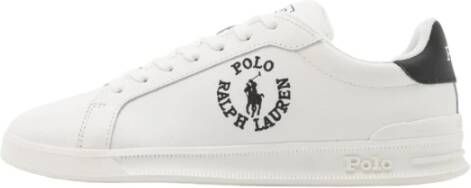 Ralph Lauren Leren Sneakers met Rubberen Zool en Zijlogo White