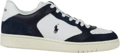 Ralph Lauren Leren Sneakers met Ventilatiegaten White Heren