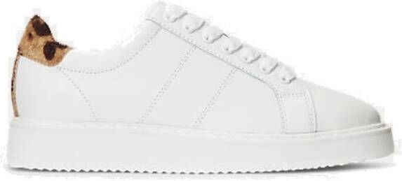 Polo Ralph Lauren Witte Angelina Sneakers met Luipaardprint White Dames