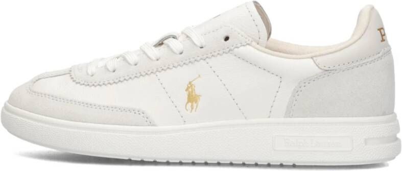 Polo Ralph Lauren Witte lage top kanten sneakers