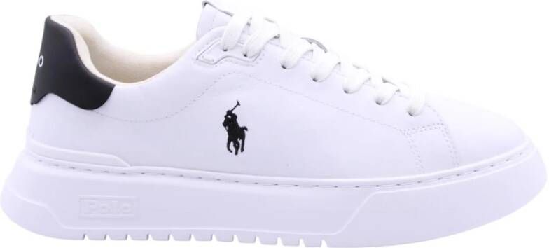 Polo Ralph Lauren Witte Blauwe Leren Heren Sneakers White