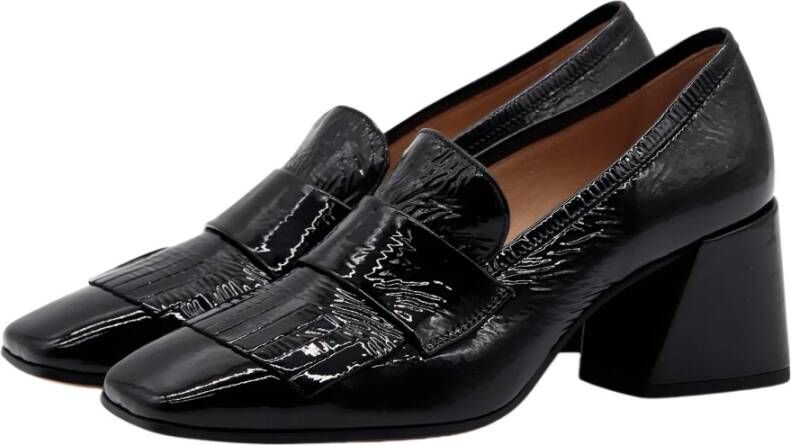 Pomme D'or Nieuwe Amy Heel Loafer in zwart leer Black Dames