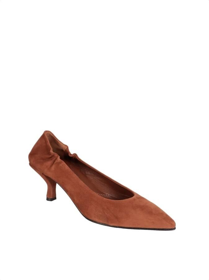 Pomme D'or Suède pumps met geplooide hak - Foto 4
