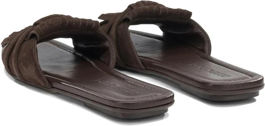 Pomme D'or Suède slide-slippers met knoop- en franjedetail - Foto 3