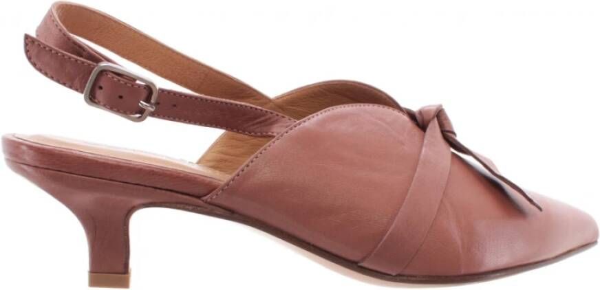 Pomme D'or Stijlvolle donkerroze leren sandalen hakken Pink Dames