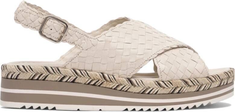 Pons Quintana Beige Leren Sandalen voor Vrouwen