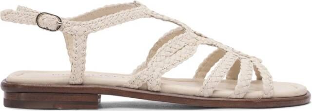 Pons Quintana Beige Leren Sandalen voor Vrouwen