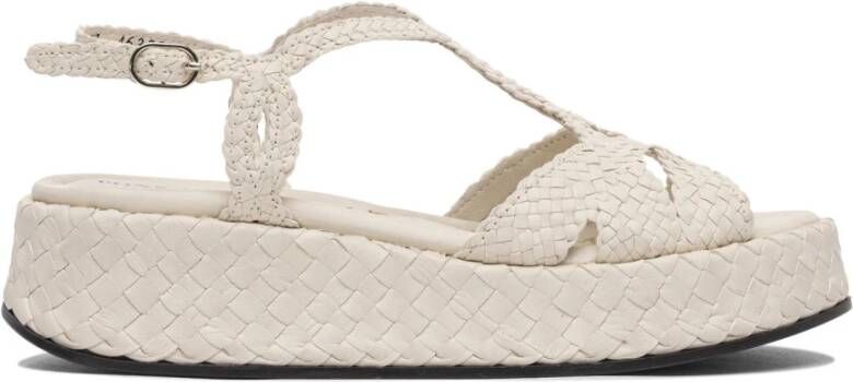 Pons Quintana Beige Leren Sandalen voor Vrouwen