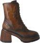 Pons Quintana Bruine leren enkellaarzen met pentagonale hak Brown Dames - Thumbnail 2
