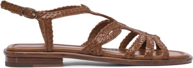 Pons Quintana Bruine Leren Sandalen Elegant Ontwerp