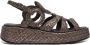 Pons Quintana Bruine Leren Sandalen Stijlvol Zomer Kleding - Thumbnail 1