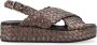 Pons Quintana Bruine metallic leren geweven sandaal Forli - Thumbnail 1