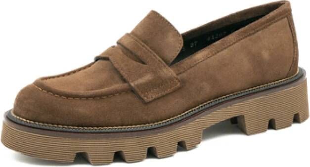 Pons Quintana Elegante suède loafers voor dames Brown Dames