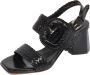 Pons Quintana Gevlochten leren sandalen met hak van 6 cm - Thumbnail 1