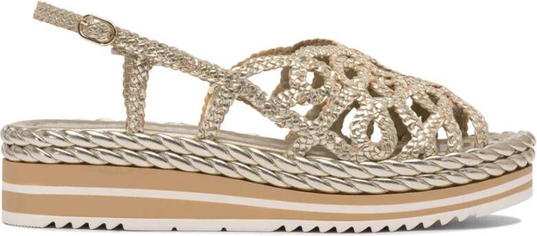 Pons Quintana Gouden Sandalen voor Vrouwen Ss25