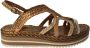 Pons Quintana Handgeweven Metallic Koperen Sandaal Brown Dames - Thumbnail 4