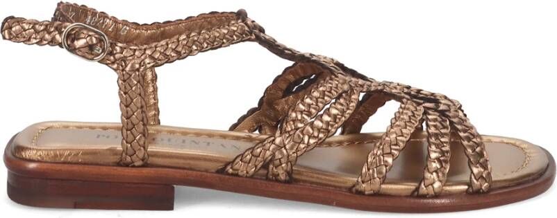 Pons Quintana Platina Leren Sandalen met Enkel Gesp