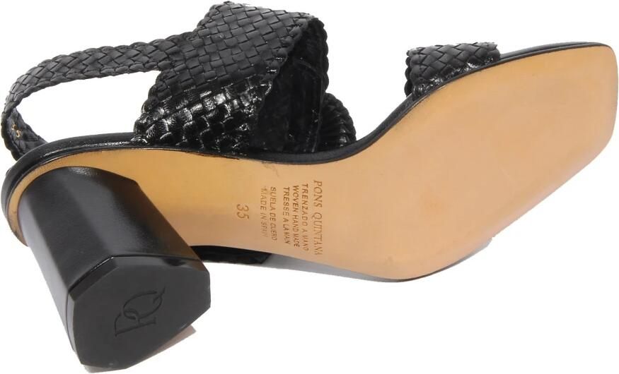 Pons Quintana Gevlochten leren sandalen met hak van 6 cm - Foto 3