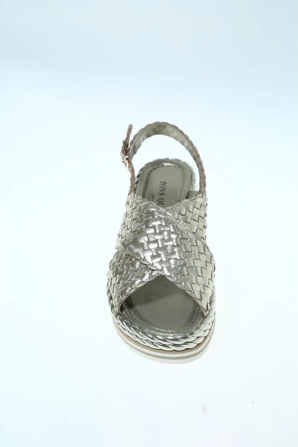 Pons Quintana Gevlochten Sandalen van Gelamineerd Leer