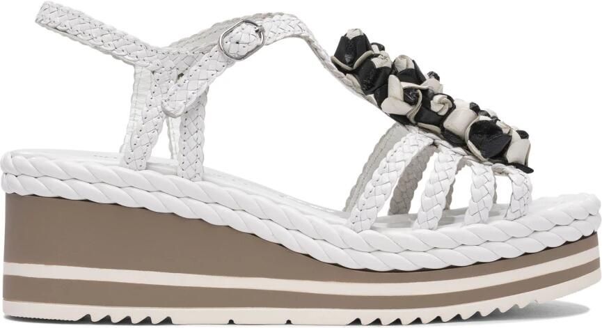 Pons Quintana Leren Sleehak Sandalen