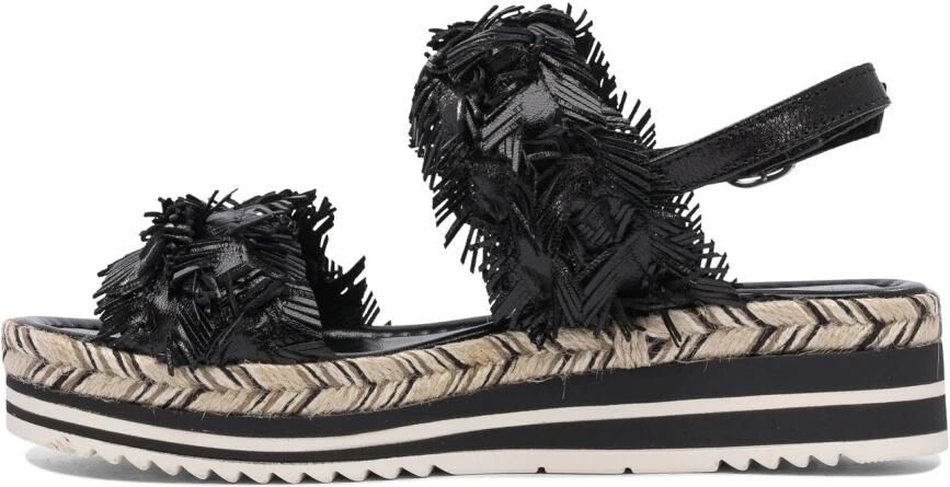 Pons Quintana Zwarte Leren Sandalen voor Vrouwen