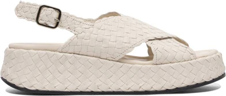 Pons Quintana Witte Leren Sandalen voor Vrouwen