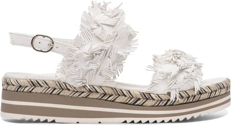 Pons Quintana Witte Leren Sandalen voor Vrouwen