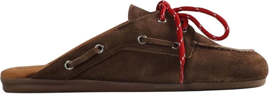 POSA Loafers Dames Boat Loafer Mule Maat: 41 Materiaal: Suède Kleur: Bruin