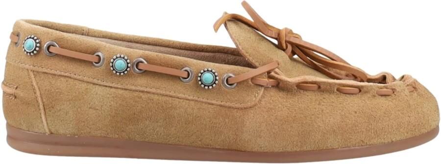 POSA Mocassins Dames Boat Loafer Western Maat: 39 Materiaal: Suède Kleur: Camel