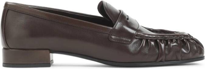 Prada Bruine Bufalo Loafers met Penny Strap
