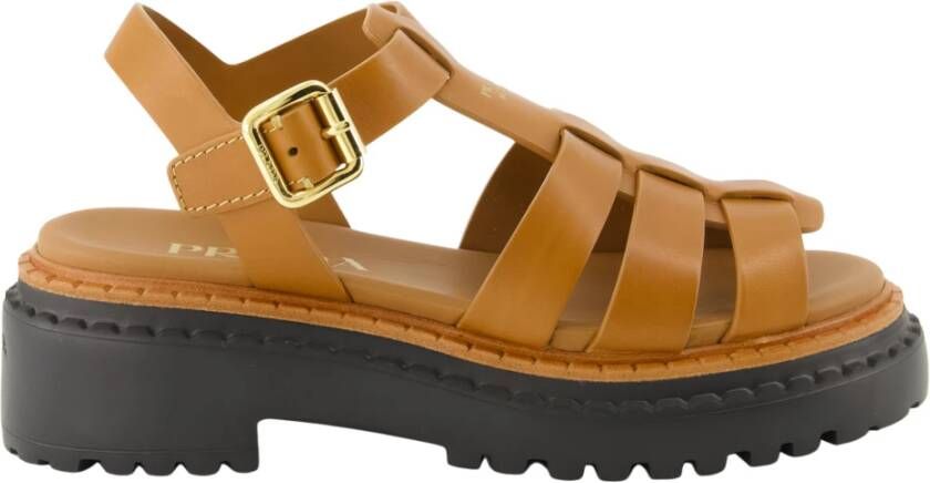 Prada Bruine leren sandalen Lente-Zomer 2025