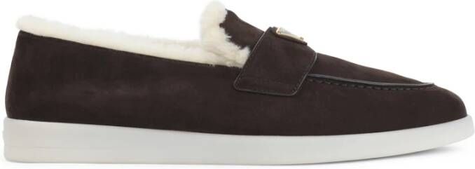 Prada Bruine Loafer Schoenen voor Mannen